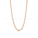 Цепочки ожерелья shegrace 925 из стерлингового серебра, со штампом s925, розовое золото , 17.7 дюйм (45 см) 0.8 мм