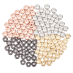 SUPERFINDINGS 120Pcs 4 Style Brass Spacer Beads, Disc, Mixed Color, 6x1.2mm, Hole: 1.8mm, 30pcs/style