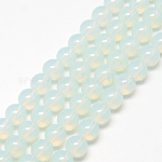 Chapelets de perles en verre peint, imitation opalite, ronde, blanc, 10mm, Trou: 1.3~1.6mm, Environ 80 pcs/chapelet, 31.4 pouce