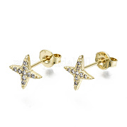 Серьги-гвоздики из циркония EJEW-T046-34G-NF