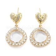 Серьги-гвоздики из латуни со стеклом EJEW-Q800-02KCG