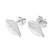 304 Stainless Steel Leaf Stud Earrings for Women EJEW-I285-10P