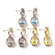 Серьги-гвоздики из светло-золотой латуни EJEW-Q800-43KCG