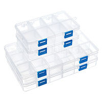 4 pcs 4 Pcs 28 Grids Bead Organizer Containers 22.5x13.3x1.4cm Transparent  Plastic Organizers Storage Box for Nail Art Small Findings Parts