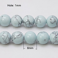 Filo di perline turchesi sintetici&nbsp;X-TURQ-H038-8mm-XXS20