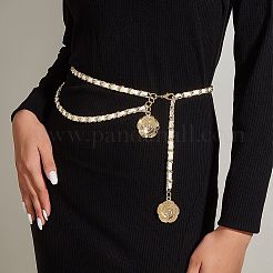 Legierung mit Kunstleder Blumenanhänger Kettengürtel für Damen&nbsp;FS-WGDE2E1-02