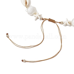 Collane di perline regolabili estive con stelle marine turchesi sintetiche&nbsp;NJEW-JN05270-03
