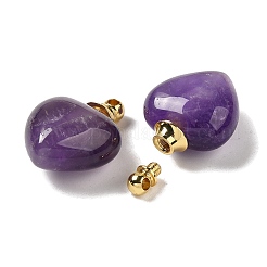 Pendentifs de bouteille de parfum améthyste naturelle&nbsp;G-Z039-03G-03
