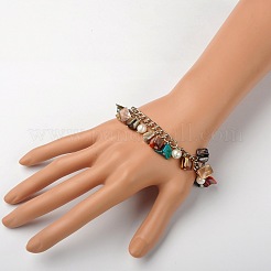 Gefärbten Muschel Perlen Charme Armbänder&nbsp;BJEW-JB01399-06