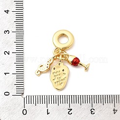 Messing mikro pflastern klare kubik zirkonia europäische baumeln charme&nbsp;KK-F904-15G