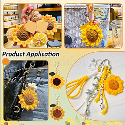 2 Stück 2 Stile handgefertigte Schlüsselanhänger aus gewebten Sonnenblumen&nbsp;KEYC-PH01614