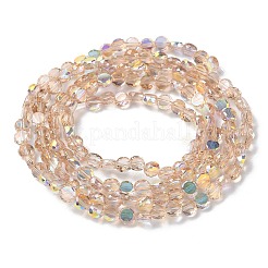 Transparentes perles de verre de galvanoplastie brins&nbsp;GLAA-Q099-A01-02