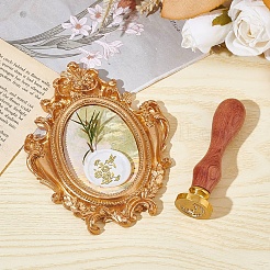 Siegelstempel aus Messing mit Holzgriff&nbsp;AJEW-WH0412-0285