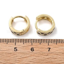 Pendientes de aro con bisagras gruesas esmaltadas con patrón de tartán para mujer&nbsp;LS-EJEW-P196-22G-01