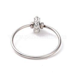Anello da dito rotondo piatto con strass di cristallo&nbsp;RJEW-D120-22B-P