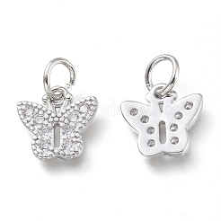 Pendenti in zirconi cubici trasparenti in micro pavè di ottone&nbsp;KK-P188-N01-P
