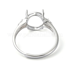 Verstellbare 925 Sterling Silber 4 Zinken Ringfassungen&nbsp;STER-K179-11P