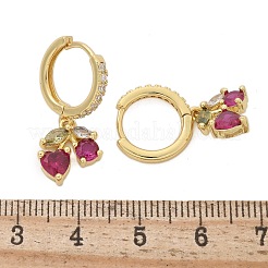 Micro ottone spianare zirconi Orecchini a cerchio&nbsp;EJEW-R016-14G