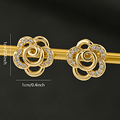 Orecchini a bottone in ottone con fiore&nbsp;NU2308