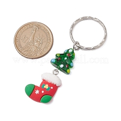 Llaveros de árbol de Navidad hechos a mano con lampwork&nbsp;KEYC-JKC00983