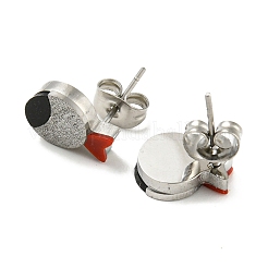 Orecchini a bottone con pesci in acrilico&nbsp;EJEW-P233-01P