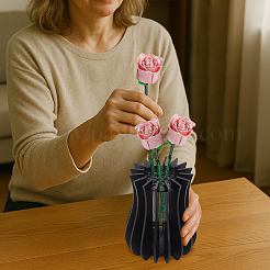 Puzzle in legno vaso di fiori figurine&nbsp;DIY-WH0740-14