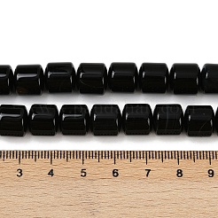 Natürliche schwarze Achatperlenstränge (gefärbt und erhitzt)&nbsp;G-G275-D15-10x10mm