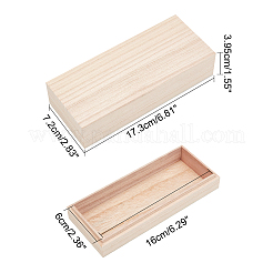 Scatola in legno naturale grezzo con coperchio&nbsp;CON-WH0074-89C