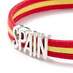 Braccialetto con cordino di collegamento parola spagna&nbsp;BJEW-C008-02