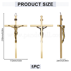 Pendentif décoratif en forme de croix crucifixion en alliage de zinc&nbsp;HJEW-WH0042-120