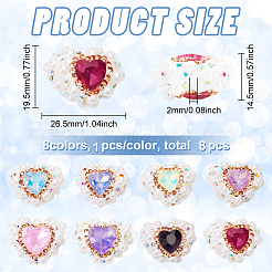 7 Stück 7 Farben Polymer Clay Strass mit Kristallperlen&nbsp;FIND-FG0003-56