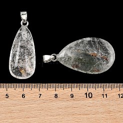 Colgantes de piedra pulida de cuarzo lodolita verde natural/cuarzo fantasma verde&nbsp;GG-K002-06R