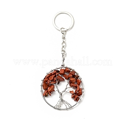 Baum des Lebens Schlüsselanhänger aus natürlichen und synthetischen Edelsteinen&nbsp;KEYC-G054-01P