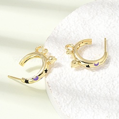 Boucles d'oreille en laiton émaillé&nbsp;KK-CBA8324-23G