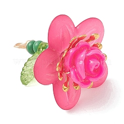 Pendenti a forma di rosa con perline di vetro&nbsp;PALLOY-MZ01231-01