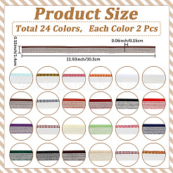 48 Stück 24 Farben Stoff-Buchstirnbänder&nbsp;DIY-CP0013-87