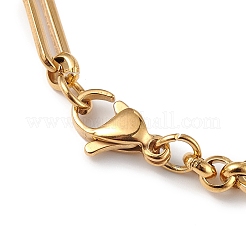 Ionenplattierung (IP) 304 Edelstahl Figaro Kette Armband für Frauen&nbsp;X-BJEW-G669-21G