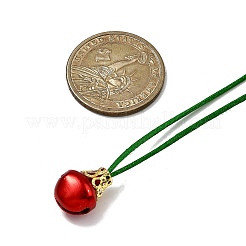 3 stücke 3 arten aluminium weihnachten glocke anhänger rattail satin schnur halsketten&nbsp;NJEW-JN05506-02