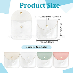 8 pz. 4 colori buste portagioie in pelle PU con bottone automatico e finestra trasparente&nbsp;ABAG-PH0001-62A