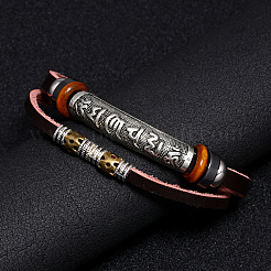 Lederband Multi-Strang-Armbänder&nbsp;BJEW-F352-13M