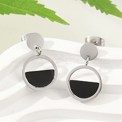 Boucles d'oreilles pendantes en plastique et acier inoxydable 304&nbsp;EJEW-Z089-16P
