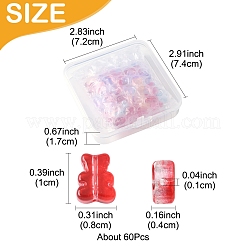 60 Stück transparente Sprühfarbe Glasperlen&nbsp;GLAA-FS0002-09