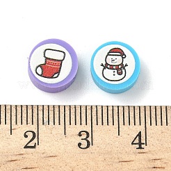 Bedruckte handgemachte Polymer Clay Perlen&nbsp;CLAY-I016-08C