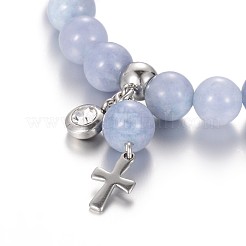 Natürlichen gemischten Stein Perlen Stretch-Charme Armbänder&nbsp;BJEW-JB01956