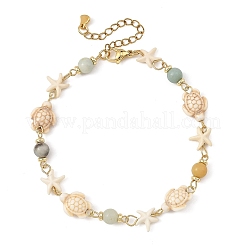 Tobilleras de tortugas con estrellas de mar oceánicas&nbsp;AJEW-AN00847-03