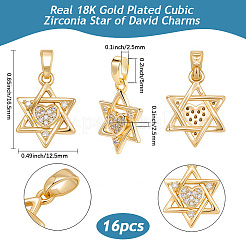 16 Stk. Messing Micro Pave Zirkonia Anhänger&nbsp;KK-BBC0019-73