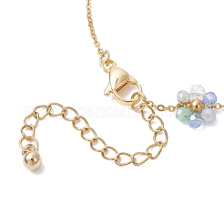 Pulseras de eslabones con cuentas de imitación de perlas de vidrio y plástico ABS&nbsp;BJEW-JB12572-02