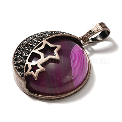 Pendentifs en agate à bandes d'orchidée naturelle (teinte et chauffée)&nbsp;G-P560-01R-15