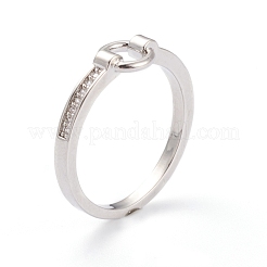 Messing Micro Pave klare Zirkonia Fingerringe&nbsp;RJEW-O042-02P-A