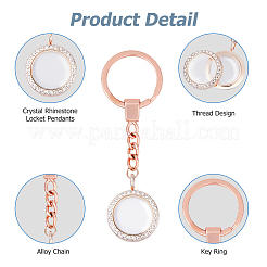 Ciondolo portachiavi con medaglione in lega di cristallo e strass&nbsp;KEYC-HS00001